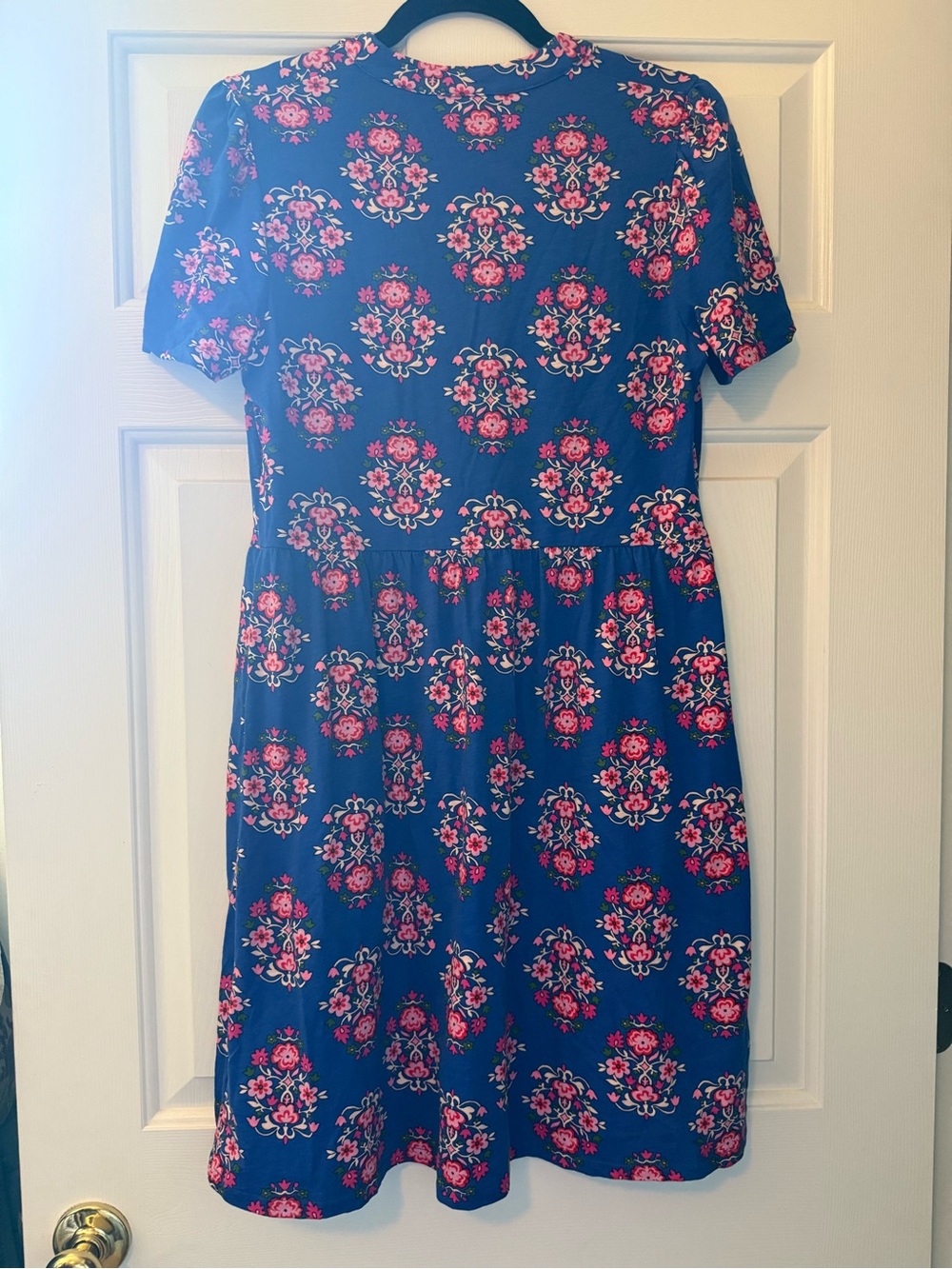 Biden Blue Dress with Pink Floral Print - Picture 5 of 6